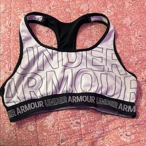 Under Armour Bold Logo Black and Gray Sports Bra